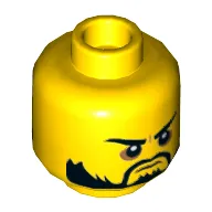 Minifig Head Shark Army / Crusher / Scooter / Biker / Okino, Beard and Eyebrows, Firm / Angry Open Mouth Print