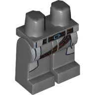 Hips and Dark Bluish Gray Legs with Light Bluish Gray Coattails and Dual Belt Print