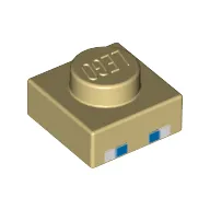 Plate 1 x 1 with Minecraft Steve Eyes Print