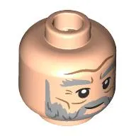 Minifig Head Aberforth Dumbledore Light Bluish Grey Thick Eyebrows, Beard, Nougat Lines, Neutral Smile / Annoyed