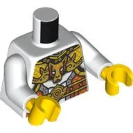 Torso, Gold/Yellow Armor, Animal Head, Dark Orange Belt print, White Arms, Yellow Hands