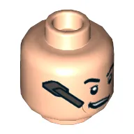 Minifig Head Agent Coulson, Eyebrows, Cheek Lines, Headset and Crooked Smile / Sunglasses Print