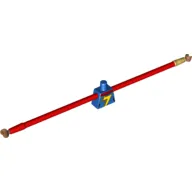 Torso with Red Scarf and Yellow Lightning Bolt Print (Ms Marvel) Red Long Rubber Arms with Left Pearl Gold Cuff Print, Medium Nougat Hands