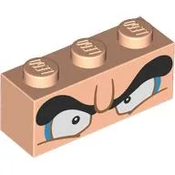 Brick 1 x 3 with Eyes, Dark Azure, Eyeshadow, Black Eyebrows print