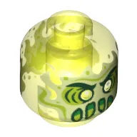 Minifig Head Ghost, Slime, Yellow Eyes, Print