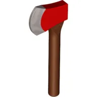 Weapon Axe with Red Head and Silver Blade