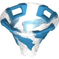 Cone Reverse with 4 Handles, Spinner, with Marbled Dark Azure Pattern