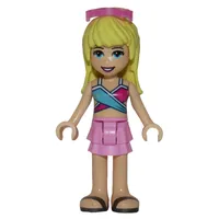 Stephanie - Medium Blue/Dark Purple Bikini, Bright Pink Skirt