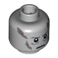 Minifig Head Darth Vader, Scars Gray Left & Right, Gray Eyebrows, White Pupils Print