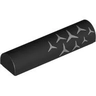 Brick Curved 1 x 4 x 2/3 Double, No Studs with Silver Stars (Mercedes Logos) Right Print