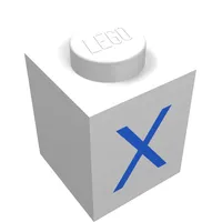 Brick 1 x 1 with Blue X Print