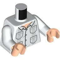 Torso Shirt, Four Pockets Print, White Arms, Light Nougat Hands