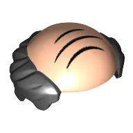 Hair, Bald Top with Black Short Hair, Comb-over Print