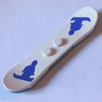 Sports Snowboard with Blue Minifigs Print, Dark Gray Bottom