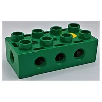 Duplo Toolo Brick 2 x 4 with Holes on Sides and Top and 1 Screw in Top