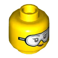 Minifig Head Space Fan, Smile / Safety Goggles Print