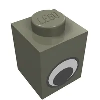 Brick 1 x 1 with Simple Eye Black and White Print