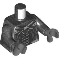 Torso Armor, Silver Plates, Chain Mail print, Pearl Titanium Arms, Dark Bluish Gray Hands