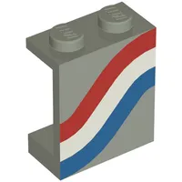 Panel 1 x 2 x 2 Solid Stud with Red/White/Blue Right Print