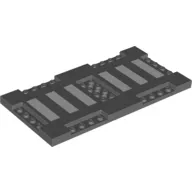 Plate Special 8 x 16 with Six Recessed Edges with 1 x 4 Studs and Recessed Center with 2 x 4 Studs, Six White Stripes (Pedestrian Crossing) Print