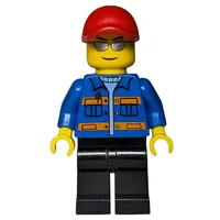 Blue Torso, Black Legs, Red Cap, Sunglasses