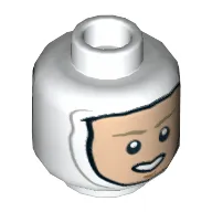 Minifig Head Luke Skywalker, Balaclava, Dark Tan Eyebrows, Smile Print