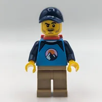 Dirt Bike Rider, Male - Dark Azure Top, Dark Tan Legs, Red Backpack, Dark Blue Cap