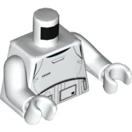 Torso Armor with Black, Gray and Dark Gray Lines Print, White Arms and Hands