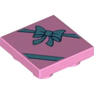 Tile Special 2 x 2 Inverted with Medium Blue ribbon and bow on gift box print
