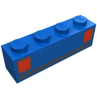Brick 1 x 4 with Basic Car Tail-lights Print