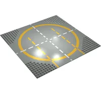 Baseplate 32 x 32 with 9-Stud Crossroads / Landing Pad with Type 2 (Orange) Lines Print
