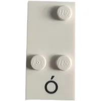 Braille Brick 2 x 4 with 3 Studs ⠬ and 'Ó' print
