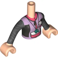 Minidoll Torso Girl, Pearl Dark grey Arms, Lavender Wet-suit, Dark Turquoise Whistle print, Light Nougat Hands