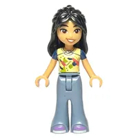 Liann - Bright Light Yellow Top, Sand Blue Pants