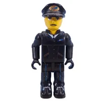 Juniors Midifig, Airplane Pilot with Black Pants, Black Shirt and Black Cap with Logo