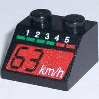 Slope 45° 2 x 2 with Tachometer and a Red '63 km/h' Print
