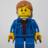 Kid - Blue Torso, Blue Legs, Medium Nougat Hair