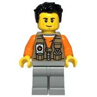 Explorer, Dark Tan Jacket, Light Bluish Grey Legs