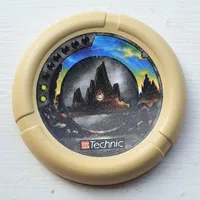 Large Figure Throwing Disk, Granite / Rock, 2 Pips, Rock Logo Print