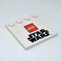 Plates Special 4 x 4 with Studs on One Edge and 'Lego Star Wars' Logo Print