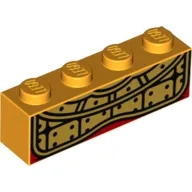 Brick 1 x 4 with Gold Decorations print (Monkie King)