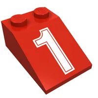 Slope 33° 3 x 2 with White "1" Outlined Print