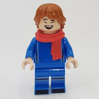 Soccer Fan, Blue Soccer Kit, Red Scarf, Dark Orange Hair