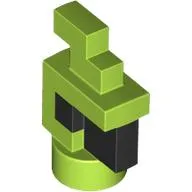 Animal Body Part, Bird, Chicken/Parrot Head Pixelated with Black Eyes and Beak pattern