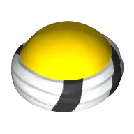 Bald Head with White Bandana with Black Stripes Print