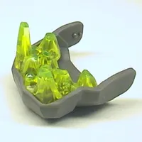 Creature Body Part, Rock Monster King Jaw Lower with Trans-Neon Green Teeth