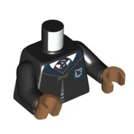 Torso Robe, Cloak, Dark Blue Trim, Tie, Ravenclaw Crest print, Black Arms, Medium Nougat Hands