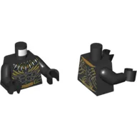 Torso Armor with Gold Lines, Tooth Necklace Print, Black Arms and Hands