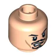 Minifig Head Captain Jack Sparrow, Moustache, Determined / Skull Face Print