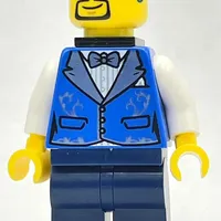 Bass Player - Blue Torso, Dark Blue Legs, Black Hair, Black Neck Bracket